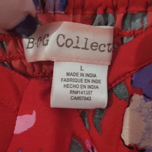 Red floral spaghetti strap maxi dress, SZ Lg - Picture 5 of 6